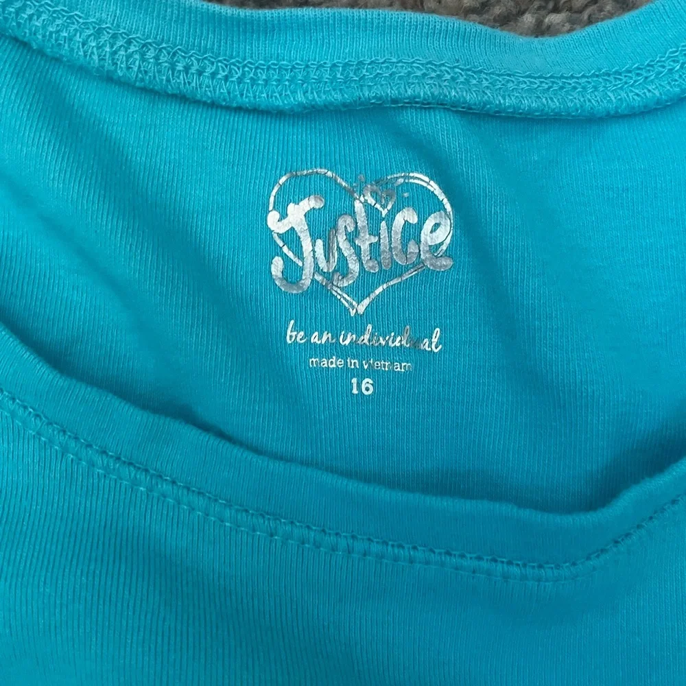 EUC - Justice -Teal Long Sleeve T-Shirt - Girls Size 16